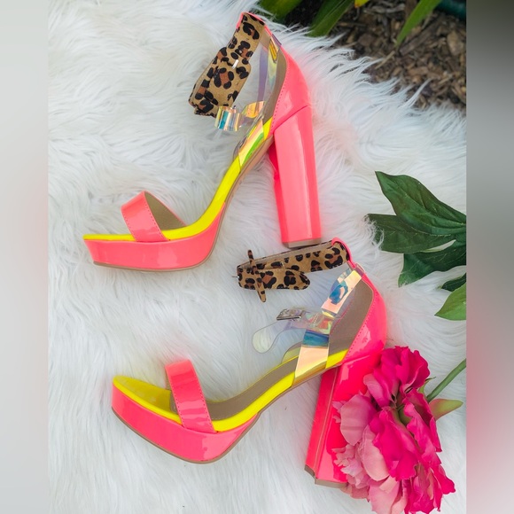 NEW | Dolls Kill Lemonade Neon Block Heels - Picture 5 of 8